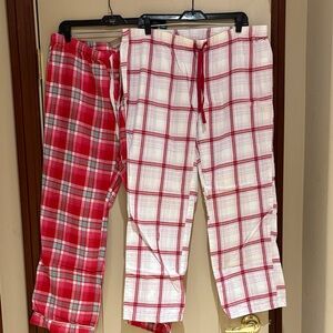 Gap Red and White Plaid Pajama Pants Set